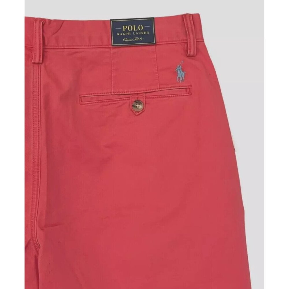Polo Ralph Lauren Mens Starboard Red 33 Classic Fit Stretch 9" Flat Front Shorts - Picture 7 of 11